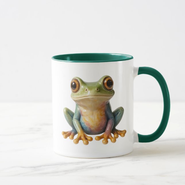 Caneca Grenouille réaliste assise. Mug nature et apaisant (Direita)