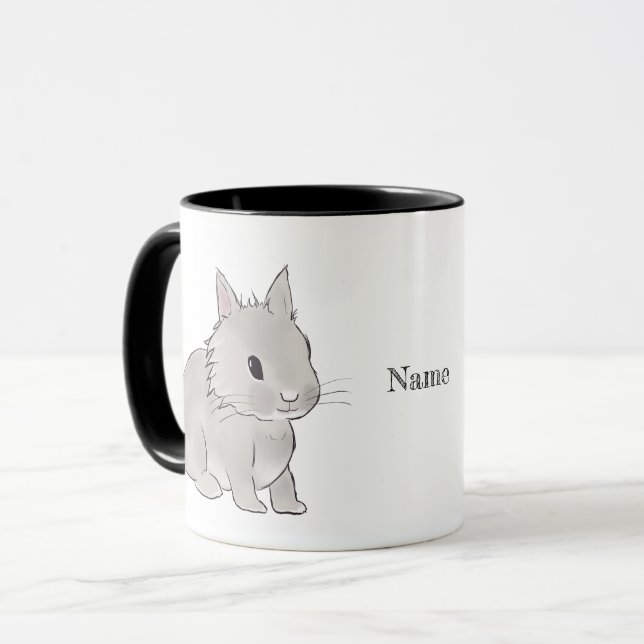 Caneca Grey lionhead bunny  (Frente Esquerda)