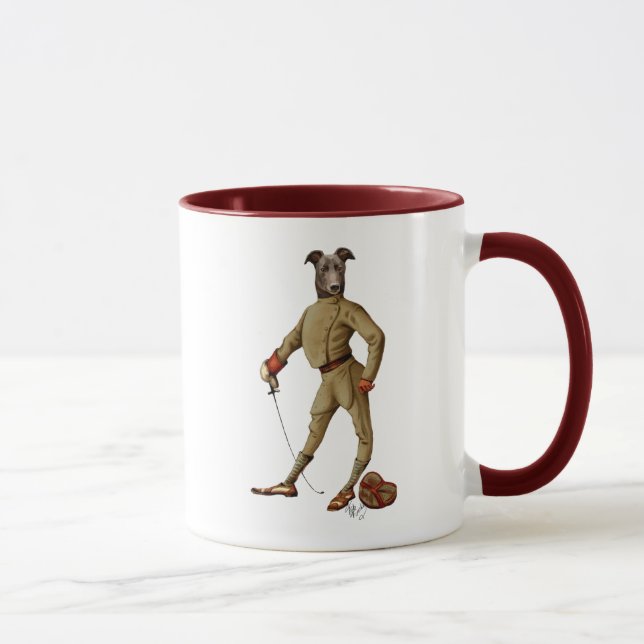 Caneca Greyhound Fencer Cheio Escuro 2 (Direita)