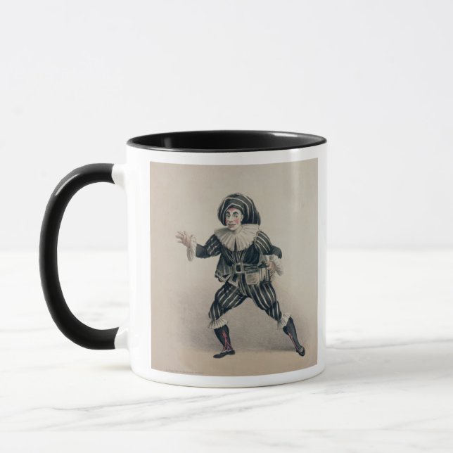 Caneca Grimaldi como Scaramouche, do dell'Ar de Commedia (Esquerda)