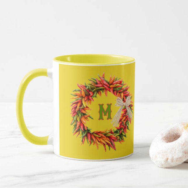Caneca Grinalda de Chile Colorido do Sudoeste Personaliza (Com Donut)