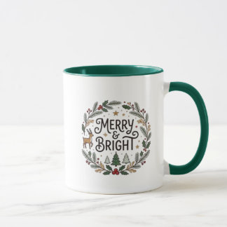 Caneca Grinalda de Natal Merry & Bright com Cabo Verde