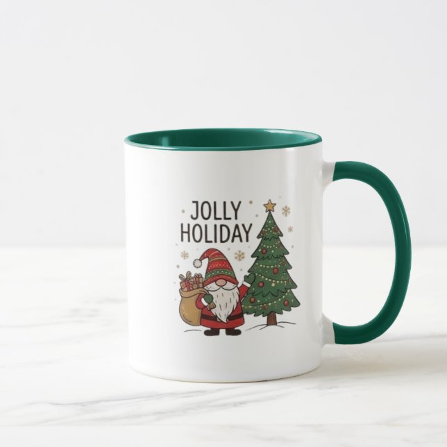 Caneca Grinalda de Natal Merry & Bright com Cabo Verde (Direita)