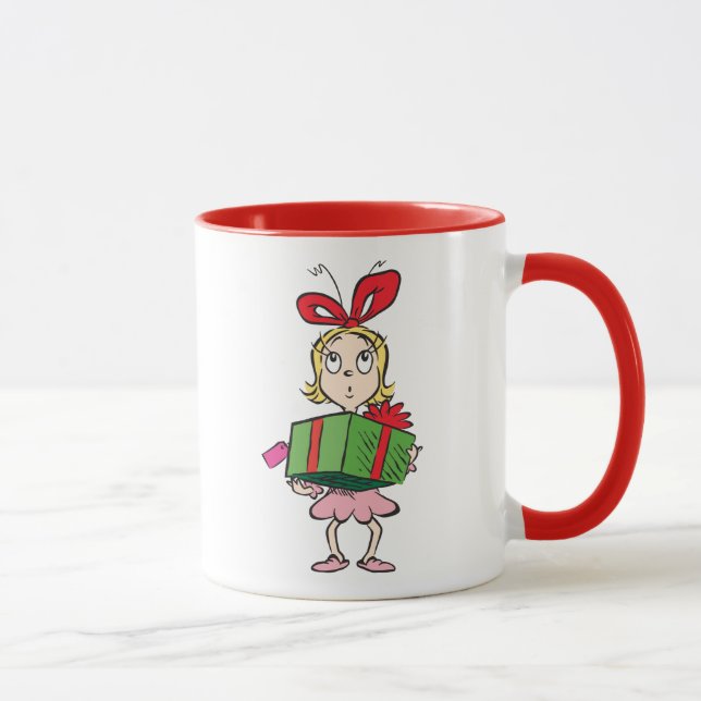 Caneca Grinch | Cindy-Lou Who - Segurando Presente (Direita)