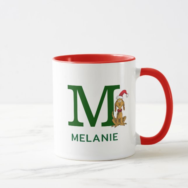 Caneca Grinch Clássico Max | Nome e Monograma M (Direita)