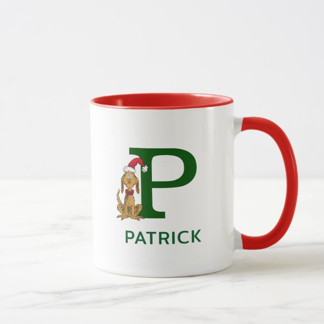 Caneca Grinch Clássico Max | Nome e Monograma P (Direita)