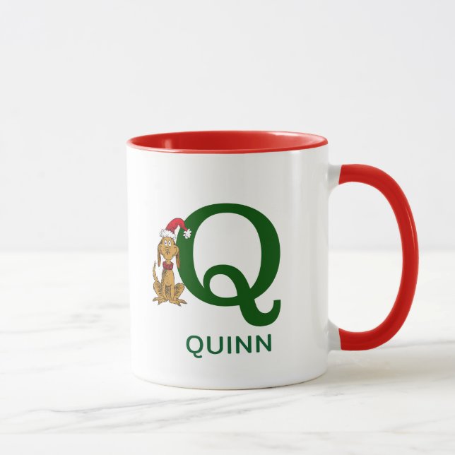 Caneca Grinch Clássico Max | Nome e Monograma Q (Direita)