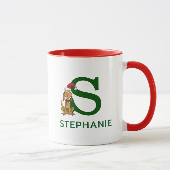 Caneca Grinch Clássico Max | Nome e Monograma S (Direita)
