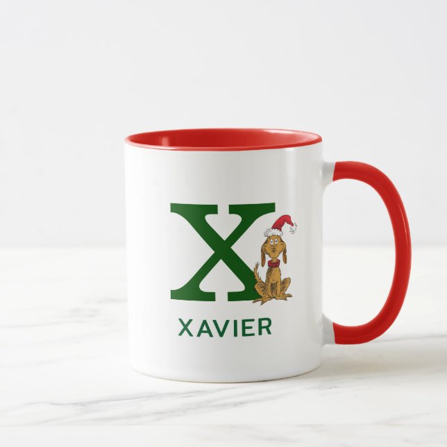 Caneca Grinch Clássico Max | Nome e Monograma X (Direita)