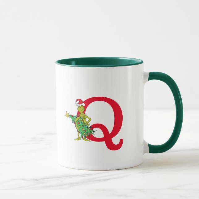 Caneca Grinch Clássico | Monograma Malvado Q (Direita)