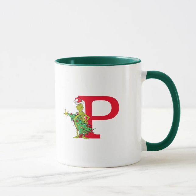 Caneca Grinch Clássico | Monograma Travesso P (Direita)