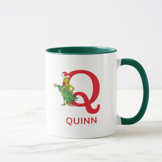 Caneca Grinch Clássico | Nome Malvado e Monograma Q (Direita)