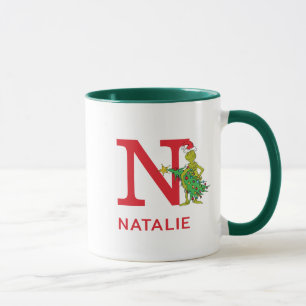 Caneca Grinch Clássico Nome Travesso e Monograma N