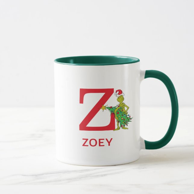 Caneca Grinch Clássico | Nome Travesso e Monograma Z (Direita)