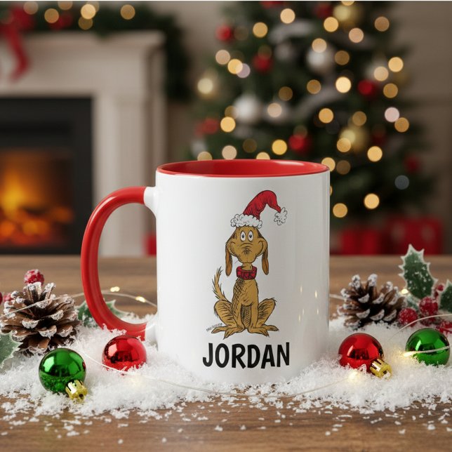 Caneca Grinch Clássico Personalizado | Max - Chapéu de Pa (Criador carregado)