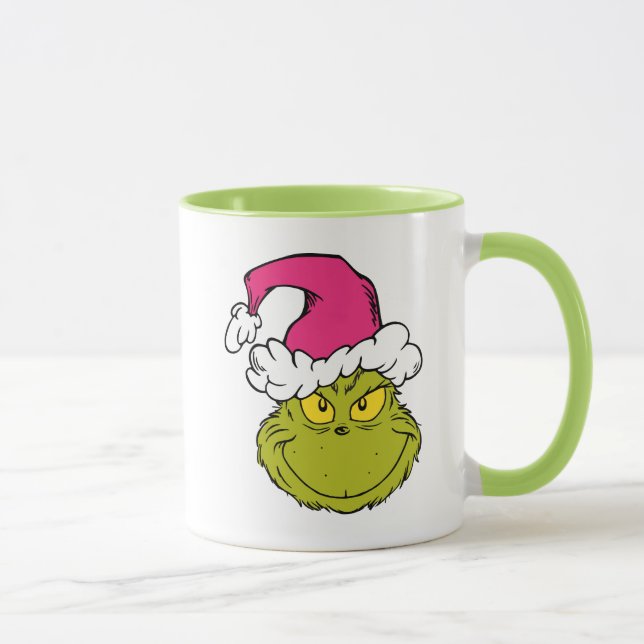 Caneca Grinch com Chapéu de Papai Noel Rosa (Direita)