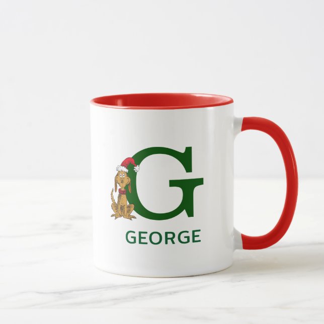 Caneca Grinch Max Clássico | Nome e Monograma G (Direita)