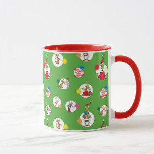 Caneca Grinch Padrão de Pontos de Natal