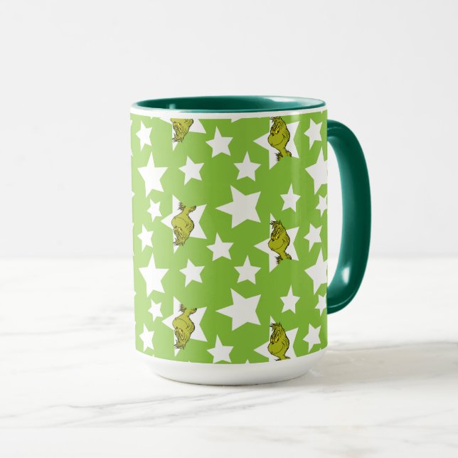 Caneca Grinch Peeking Star Pattern (Frente Esquerda)