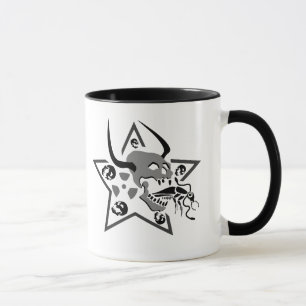 Caneca Gritando Pentagrama do crânio
