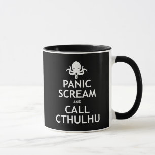 Caneca Gritar do pânico e chamada Cthulhu