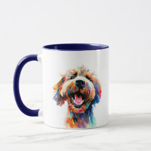 Caneca Grito bonito - Arte Labradoodle Colorida