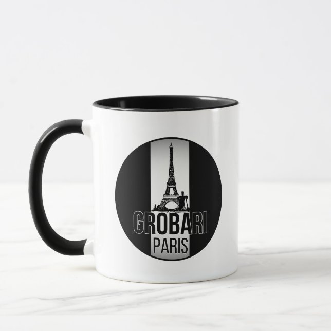 Caneca Grobari Paris Torre Eiffel Preto e Branco  (Esquerda)