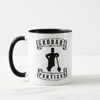 Caneca Grobari Partizan Crno Beli Grobar Sa Lopatom 