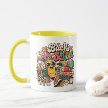 Caneca Groovy de Volta às Aulas Lápis Colorido Est