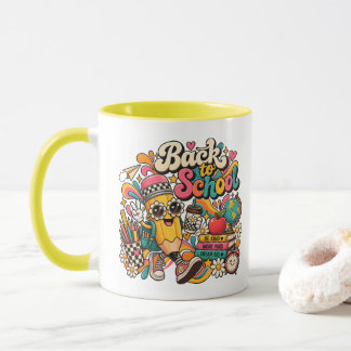 Caneca Groovy de Volta às Aulas Lápis Colorido Est