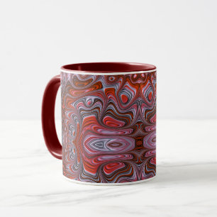 Caneca Groovy Red Marbled Wet Paint Fractal