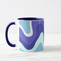 Groovy Retro Azul e Roxo Ondulado