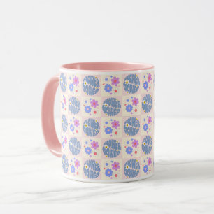 Caneca Groovy Retro Daisy Flowers Padrão Boho Floral