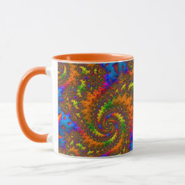 Caneca Groovy Retro Psicodélico Arte Fractal Espiral