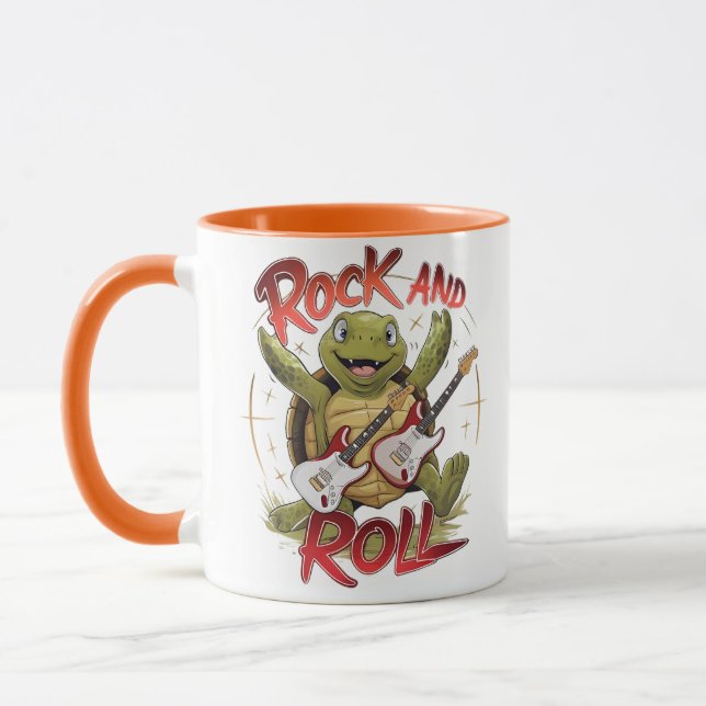Caneca Groovy Turtle Fazendo Rochas E Rolos (Esquerda)