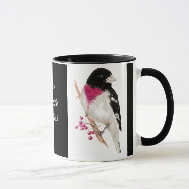 Caneca Grosbeak, Pássaro, Natureza, Mug (Direita)