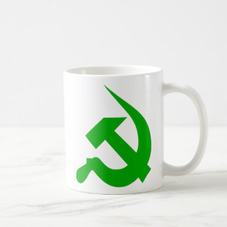 Caneca grossa verde do Neo-Martelo & da foice