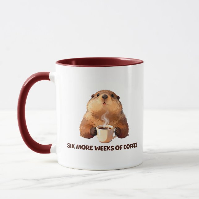 Caneca Groundhog Coffee | Six More Weeks of Coffee (Esquerda)
