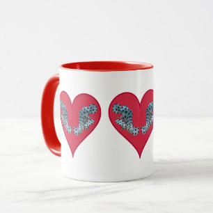 Caneca Grouperfish - Corações Vermelhos, dispostos horizo