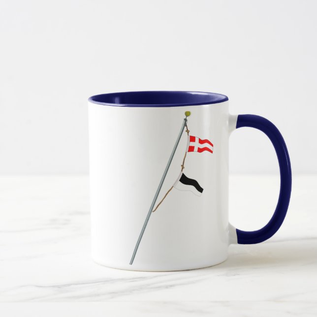 Caneca Grua da bandeira de sinal náutico do número 46 (Direita)
