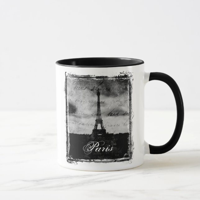 Caneca Grunge Paris Textured borda (Direita)