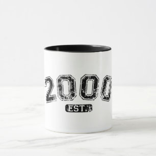 Caneca Grunge Retro 2000 Estabelecido Gráfico Vintage
