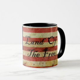 Caneca Grunge USA Flag Mug Land of Free
