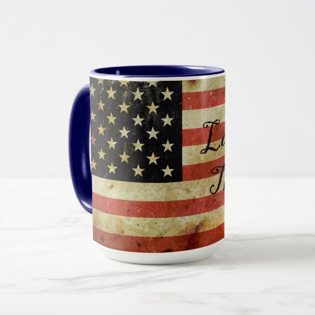 Caneca Grunge USA Flag Mug Land of Free (Frente Esquerda)