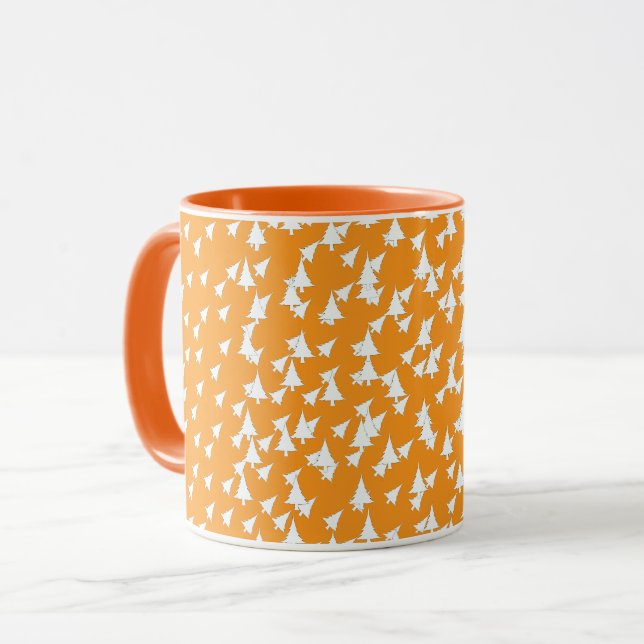 Caneca Grupo de Árvores Brancas Laranja (Frente Esquerda)