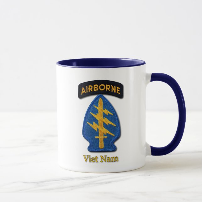 Caneca Grupo de Forças Especiais Verdes Berets SFG SF Vet (Direita)