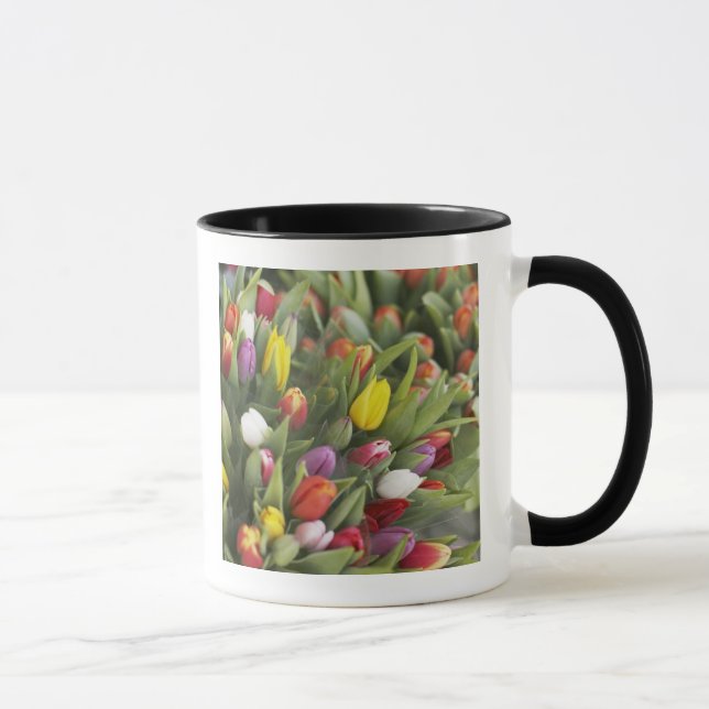 Caneca Grupos de tulipas coloridas (Direita)