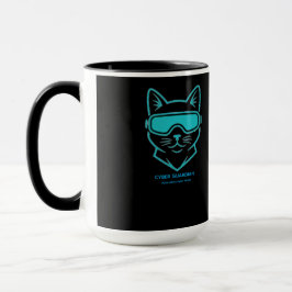 Caneca Guardião Cibernético Gato Neon - Entusiasta de Cib