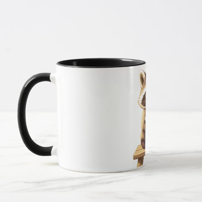 Caneca Guaxinim Bebendo Café Gelado (Esquerda)