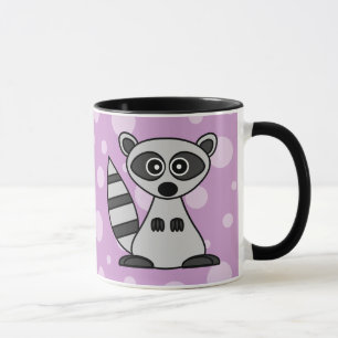 Caneca Guaxinim bonito dos desenhos animados